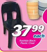 Rashida Black Plastic Chair-Each