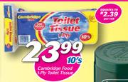 Cambridge Food 1 Ply Toilet Tissue-10's