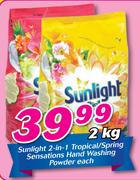 Sunlight 2 In 1 Tropical/Spring Sensations Hand Washing Powder-2Kg Each