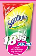 Sunlight Dishwashing Liquid Refill Pouch-750ml