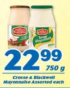 Crosse & Blackwell Mayonnaise-750g Each