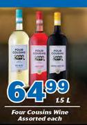 Four Cousins Wine-1.5Ltr Each