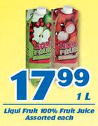 Liqui Fruit 100% Fruit Juice-1Ltr Each