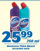 Domestos Thick Bleach-750ml Each