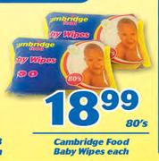 Cambridge Food Baby Wipes-80's Each