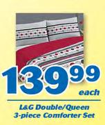 L&G Double/ Queen 3 Piece Comforter Set-Each