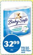 Baby Soft 2-Ply Mini Toilet Paper-9's Each