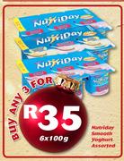 Nutriday Smooth Yoghurt Assorted-3 x 6 x 100g