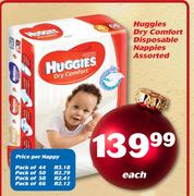 Huggies Dry Comfort Disposable Nappies Assorted-Each