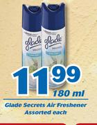 Glade Secrets Air Freshener Assorted-180ml Each