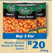 Rhodes Baked Beans In Tomato Sauce-3x410g