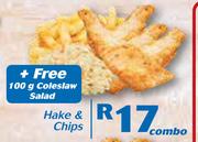 Hake & Chips With Free Coleslaw Salad-Combo