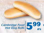 Cambridge Food Hot Dog Rolls-6's