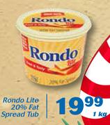 Rondo Lite 20% Fat Spread Tub-1kg