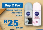 Nivea Roll On Assorted-2x50ml