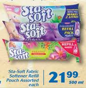 Sta Soft Fabric Softener Refill Pouch-500ml Each