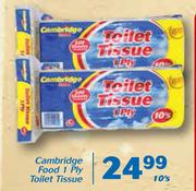 Cambridge Food 1 Ply Toilet Tissue-10's