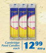 Cambridge Food Candles-450g Each