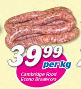 Cambridge Food Econo Braaiwors-Per Kg
