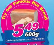Cambridge Food In Store White Bread-600g