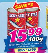 Lucky Star Pilchards In Tomato/Chilli Sauce-400g Each