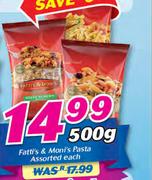 Fatti's & Moni's Pasta Assorted-500g Each