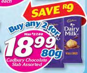 Cadbury Chocolate Slab Assorted-2 x 80g