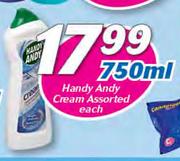 Handy Andy Cream Assorted-750ml Each