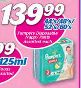 Pampers Disposable Nappy Pants Assorted-44's/48's/52's/60's Each