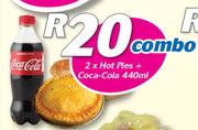 2 x Hot Pies + Coca-Cola-440ml Combo