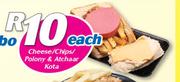 Cheese/Chips/Polony & Atchar Kota-Each