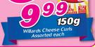 Willards Cheese Curls-150g Each
