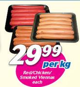 Red/Chicken/Smoked Viennas-Per Kg