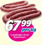 Cambridge Food Boerewors-Per Kg