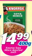 Knorrox Soya Mince Assorted-400g Each 