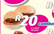 2 x Beef Burgers-Combo