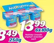 Nutriday Smooth Yoghurt Assorted-6 x 100g Each
