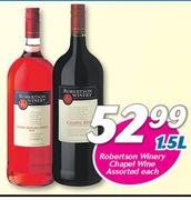 Robertsons Winery Chapel Wine Assorted-1.5Ltr Each