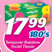 Twinsaver Rainbow Facial Tissue-180's