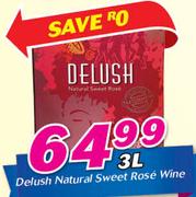 Delush Natural Sweet Rose Wine-3Ltr