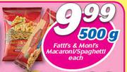 Fatti’s & Moni’s Macaroni/Spaghetti-500g Each