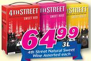4th Street Natural Sweet Wine-3Ltr Each