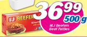 I & J Beefers Beef Patties-500g
