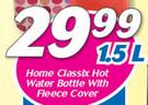 Home Classic Hot Water Bottle With Fleece Cover-1.5Ltr