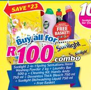 Sunlight 2 In 1 Spring Sensations Hand Washing-2Kg + Laundry Bar-500g 