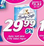 Baby Soft Mini 2 Ply Toilet Paper-9's