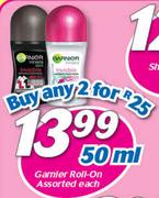 Garnier Roll On Assorted-2 x 50ml
