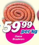 Ouma Braaiwors-Per Kg