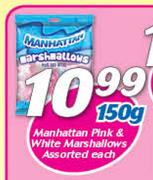 Manhattan Pink & White Marshmallows-150g Each