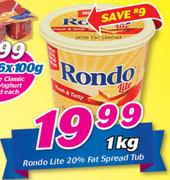 Rondo Lite 20% Fat Spread Tub-1kg
